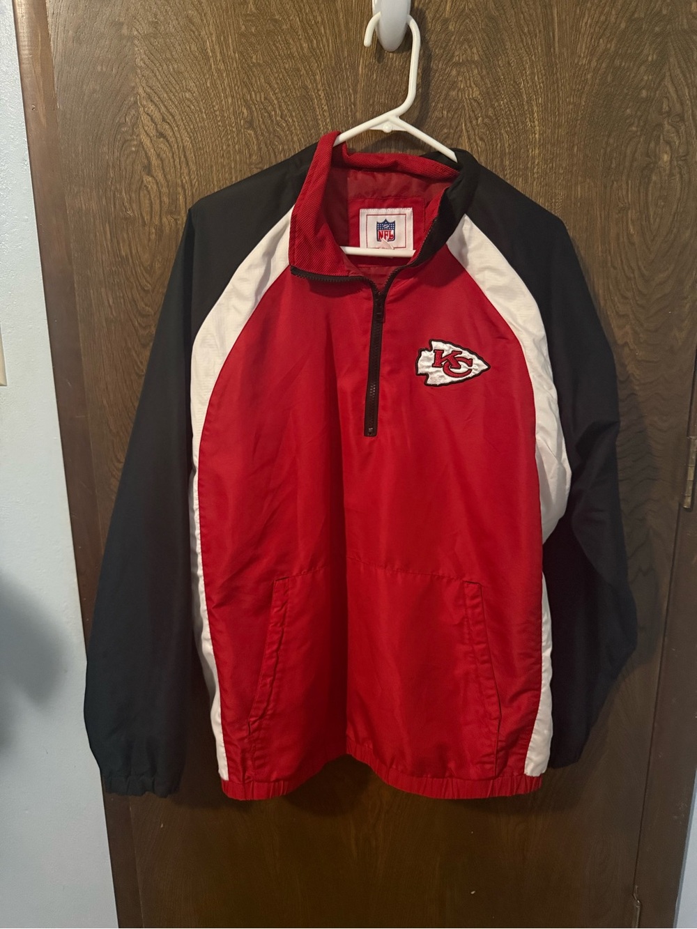 NFL Red, Black & White Kansas City Chiefs Pullover Windbreaker
